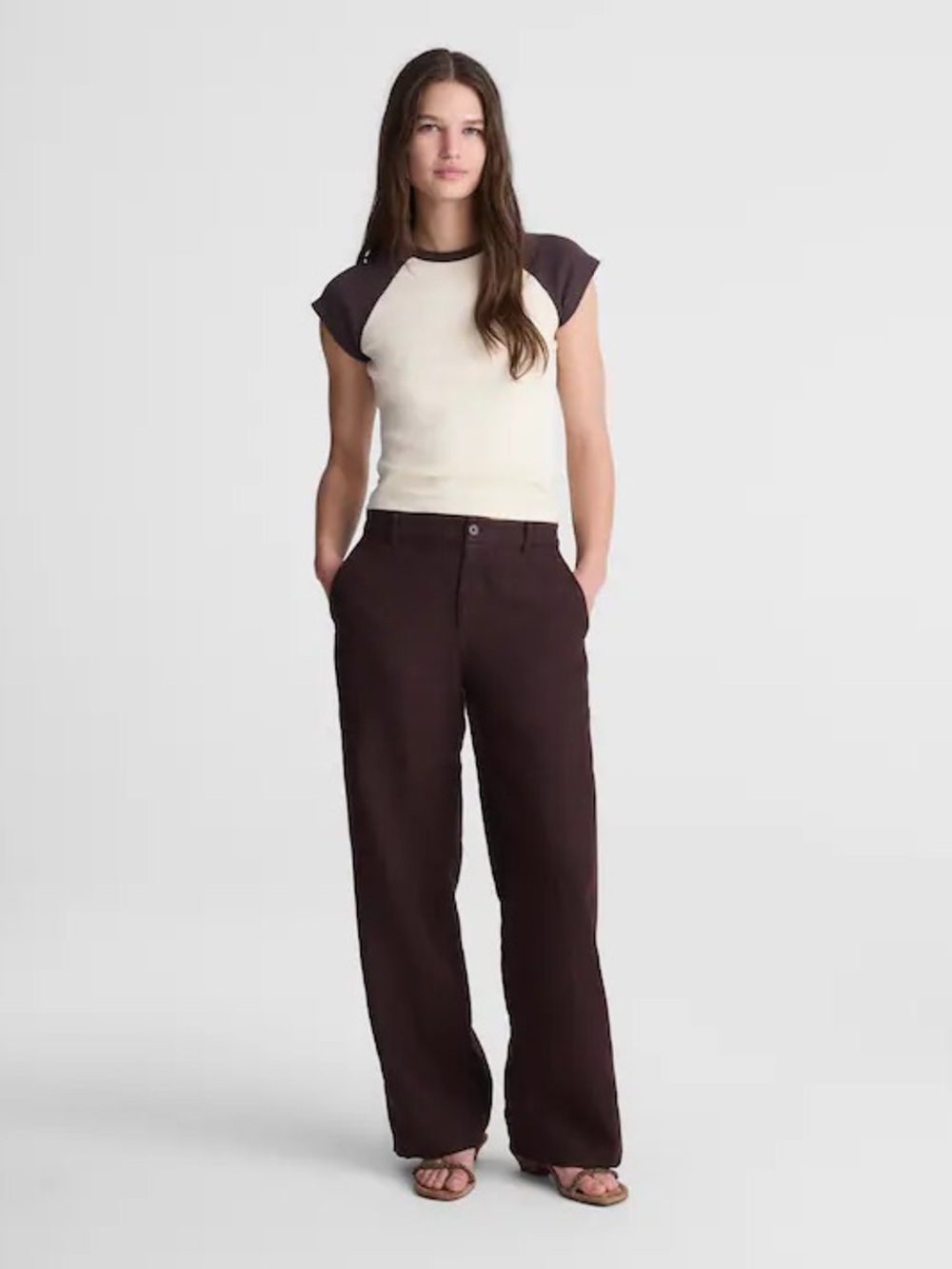 Madewell Wide-Leg Pants in Deep Chocolate Brown